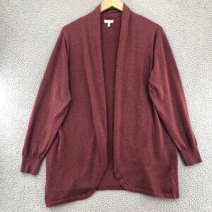 Ella Moss Sweater Womens XXL Burgundy Red Cardigan Open Front Casual Everyday